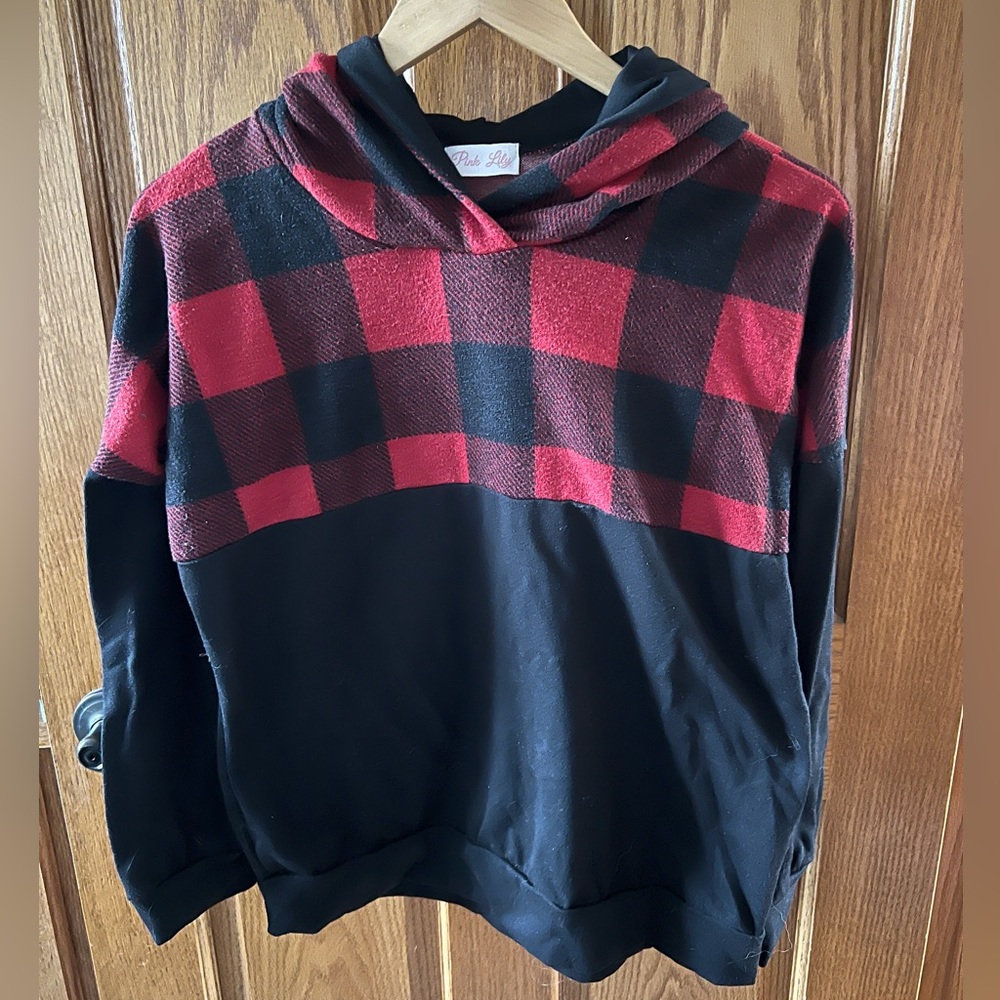 Pink Lily Buffalo Plaid Hoodie